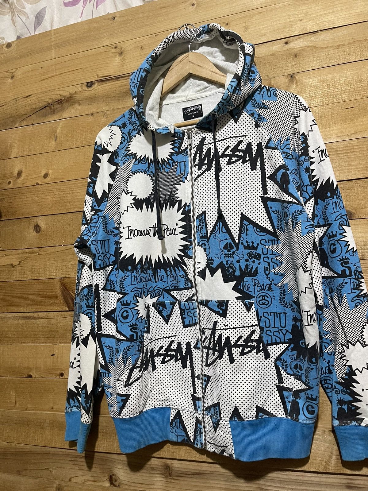 Stussy Offernow🔥Vintage stussy full print hoodie zipper Size US M / EU 48-50 / 2 - 2 Thumbnail