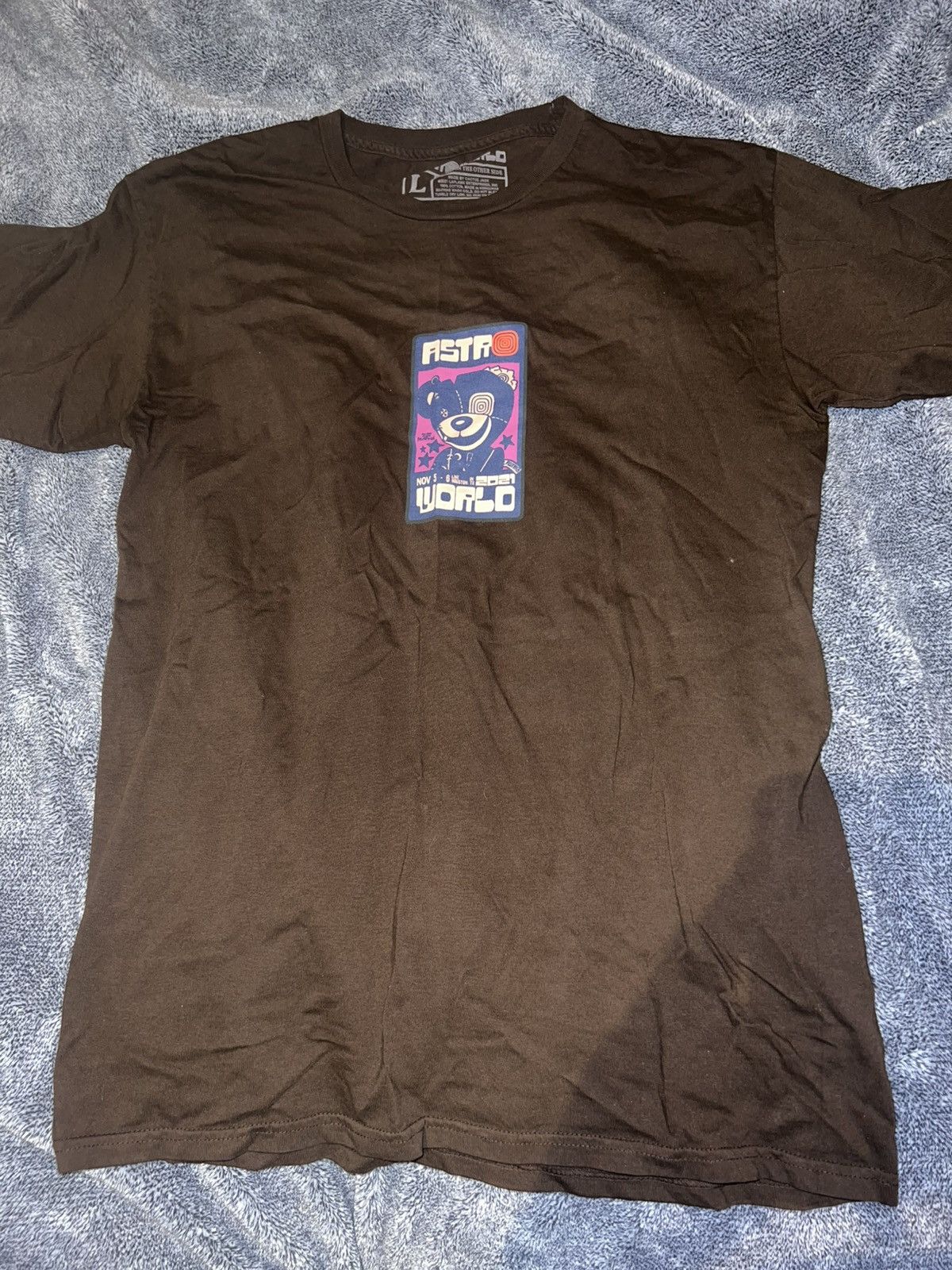 Travis Scott Astroworld festival 2021 bear tee Size US L / EU 52-54 / 3 - 1 Thumbnail