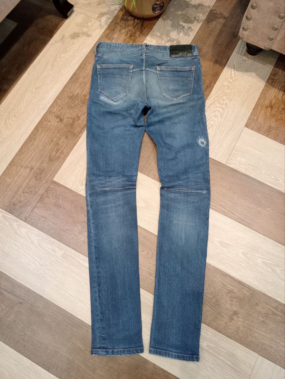 Number (N)ine NUMBER NINE X STUDIOUS BLUE DISTRESSED SKINNY STRETCH JEANS Size US 29 - 10 Thumbnail