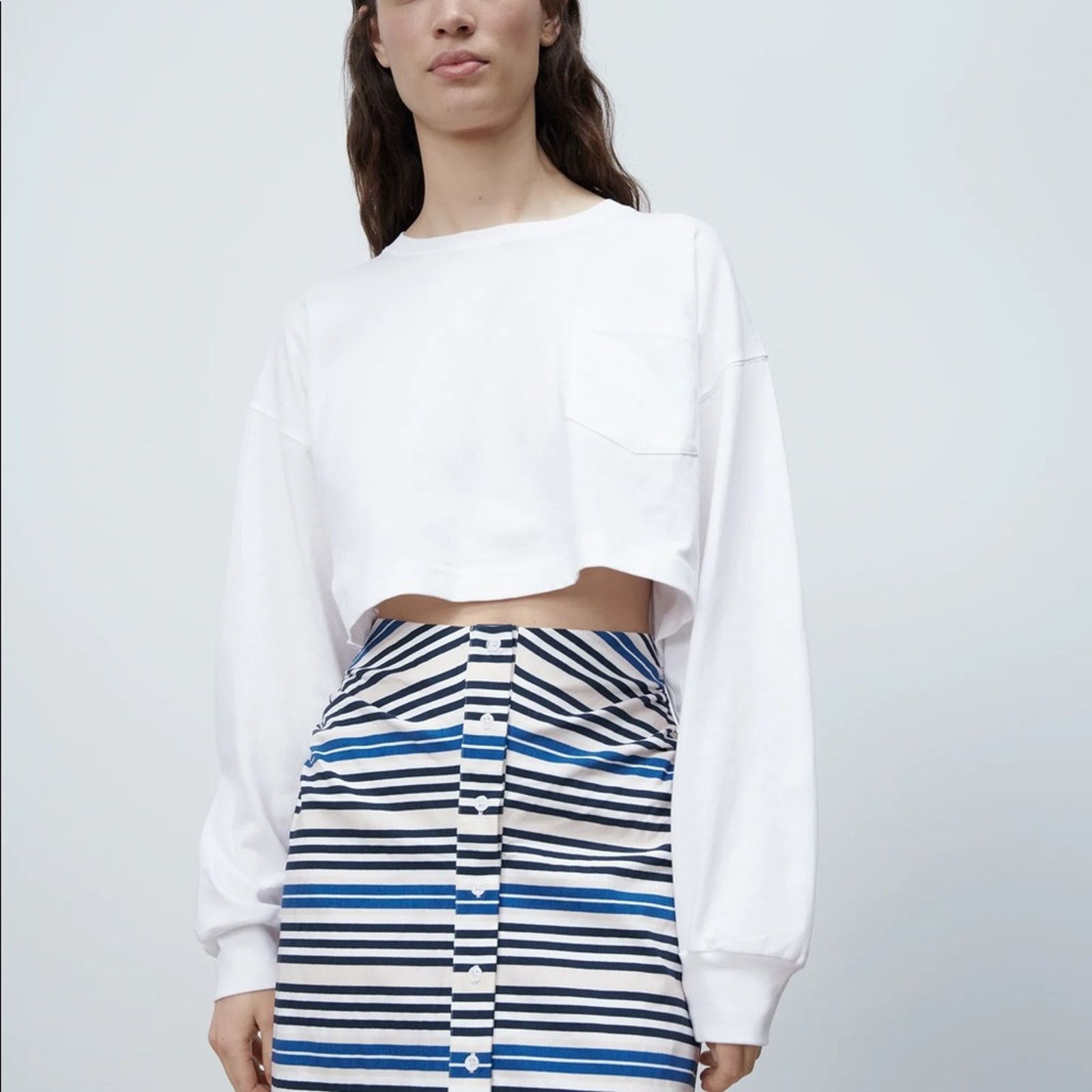 Zara Zara CONTRAST DRESS WITH CUT-OUT DETAIL Size M / US 6-8 / IT 42-44 - 15 Thumbnail