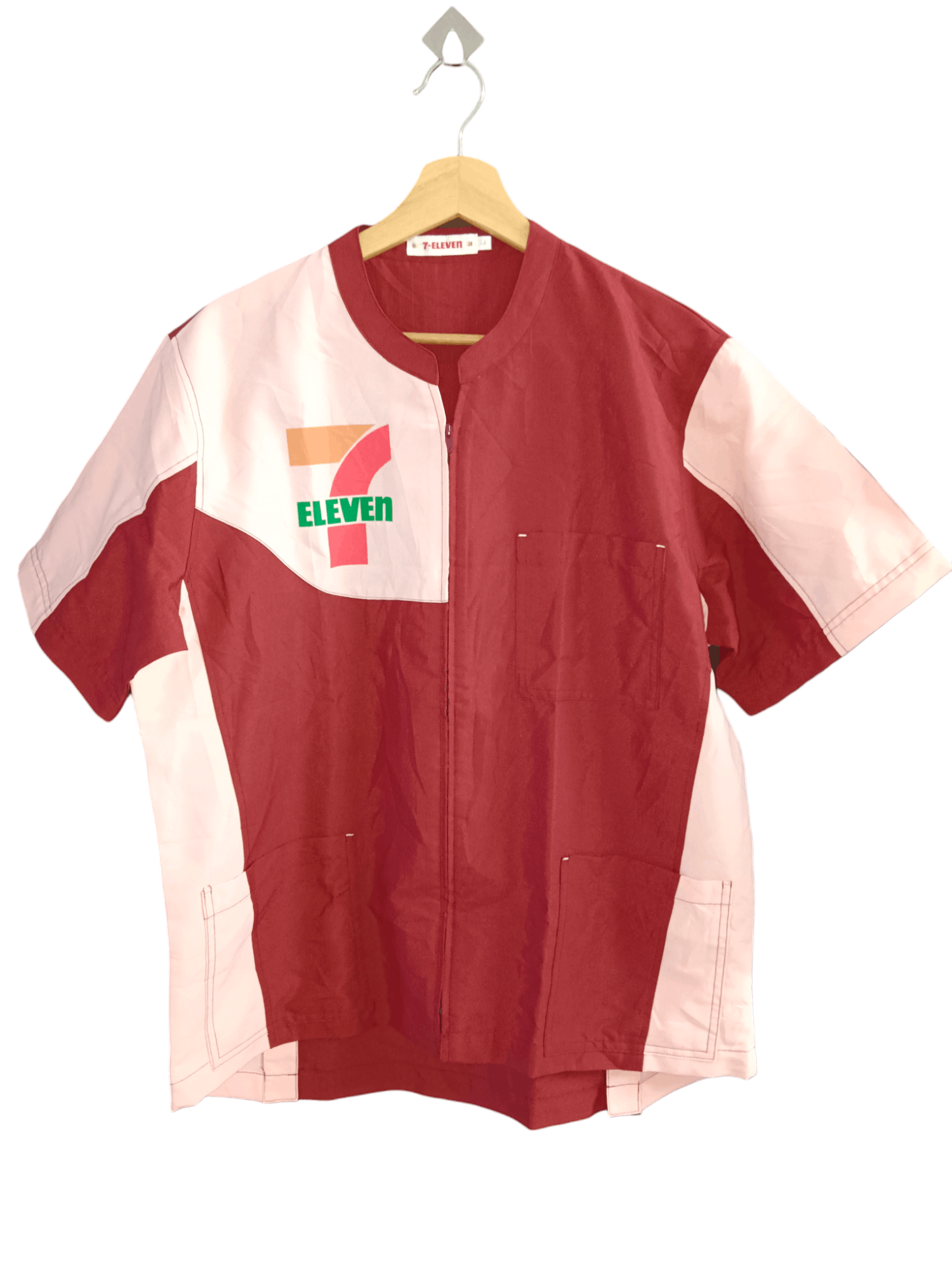 💥FYE🔥Vtg 7-Eleven Japan’s Worker Zipper Shirt