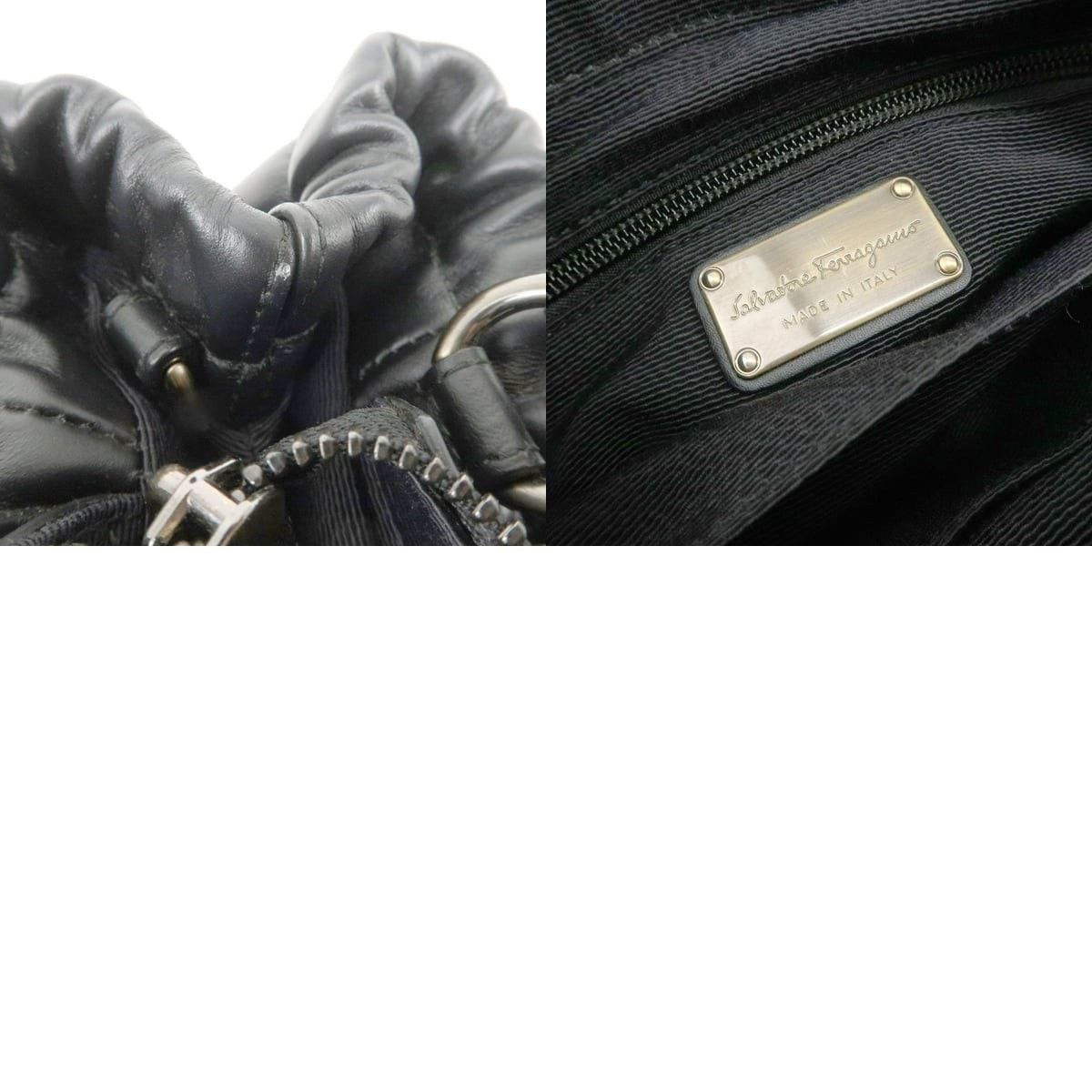 Salvatore Ferragamo Ferragamo Vara Bow Calfskin Shoulder Bag Black Size ONE SIZE - 7 Thumbnail