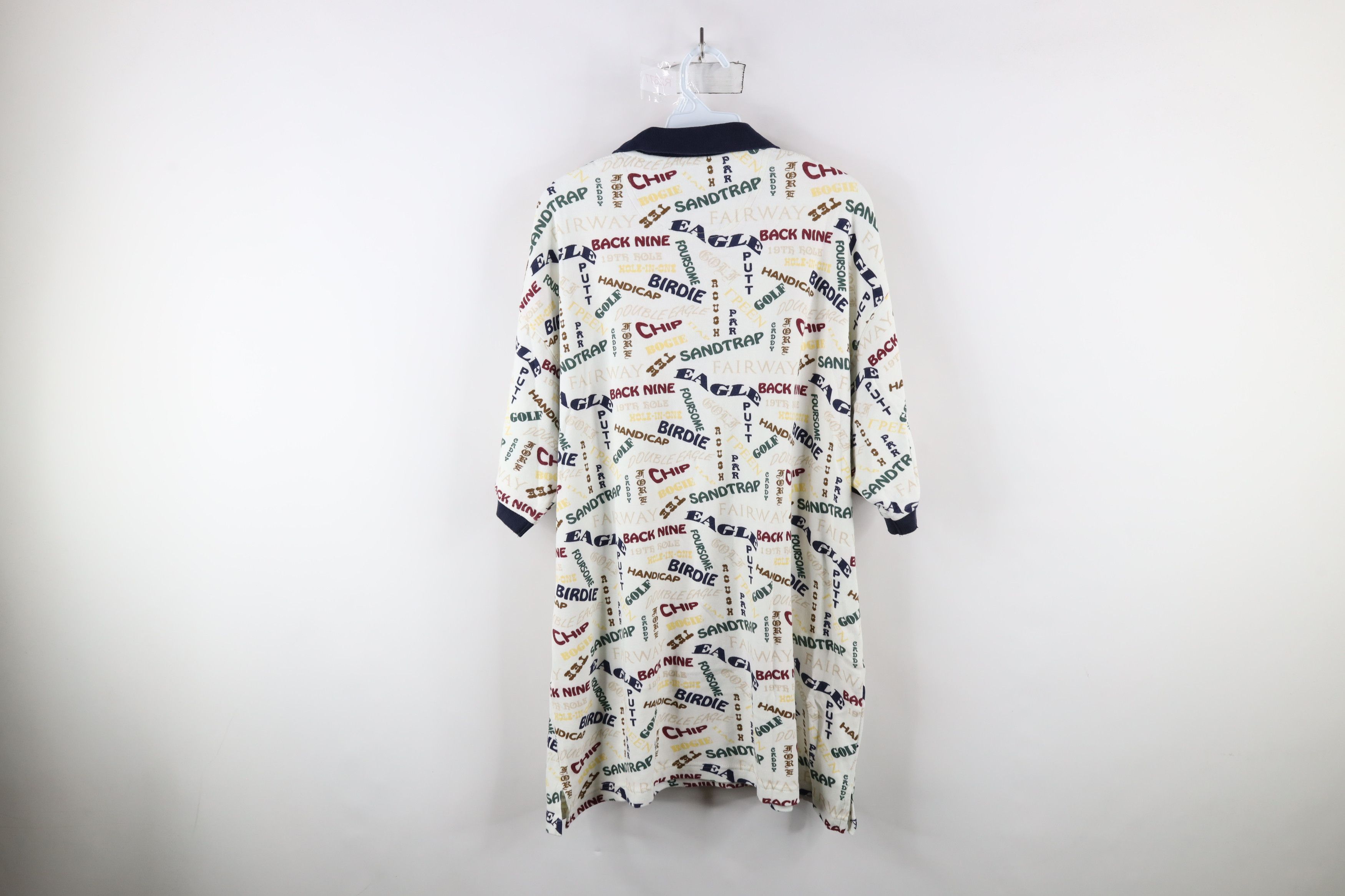 Vintage Vintage 90s Streetwear Over Print Collared Polo Shirt Cotton Size US XL / EU 56 / 4 - 12 Thumbnail