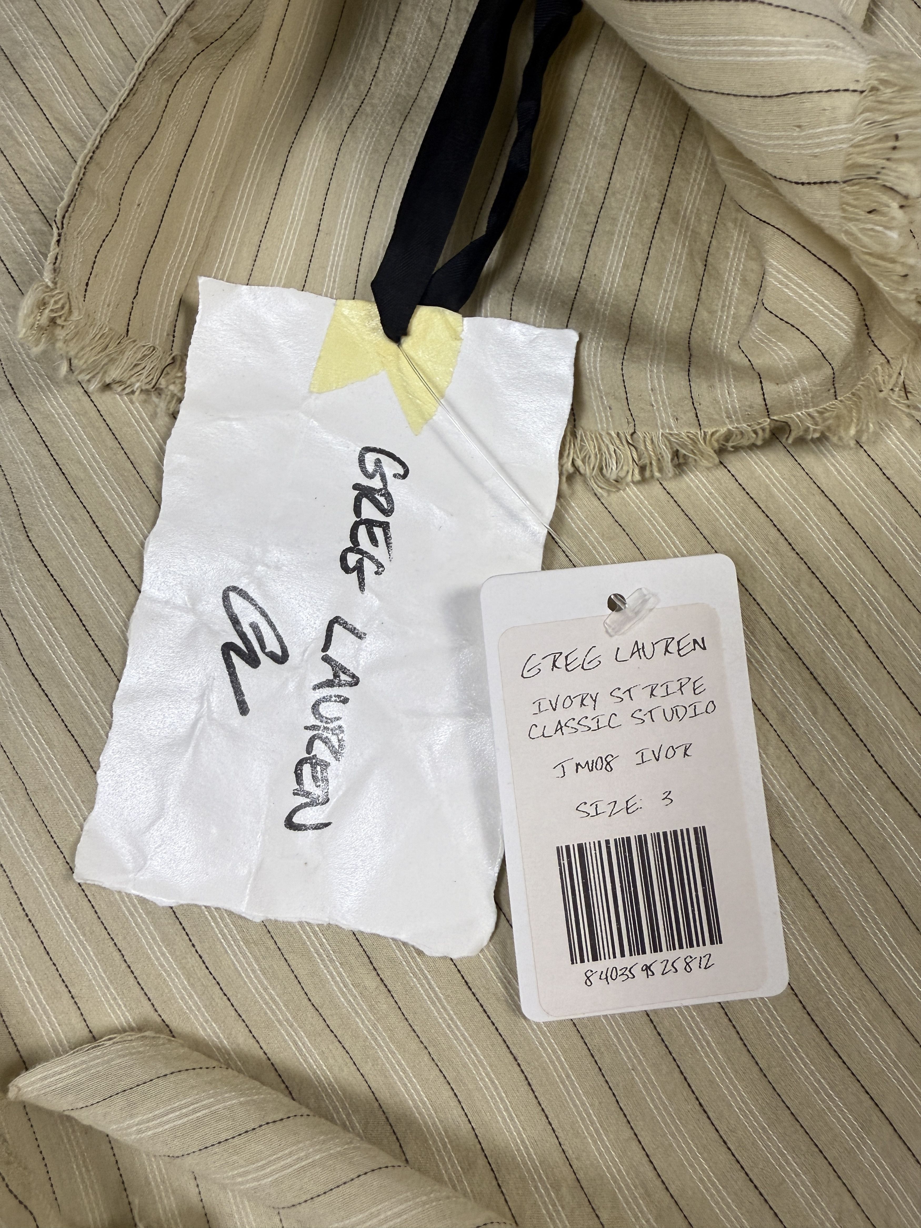 Greg Lauren Greg Lauren Ivory Stripe Classic Studio Shirt Size US L / EU 52-54 / 3 - 6 Thumbnail