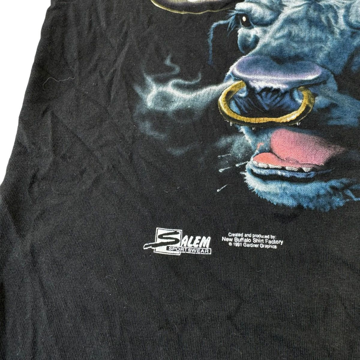 NBA × Salem Sportswear × Vintage RARE 1991 USA MADE SALEM CHICAGO BULLS GRAPHIC TEE SHIRT Size US M / EU 48-50 / 2 - 3 Thumbnail