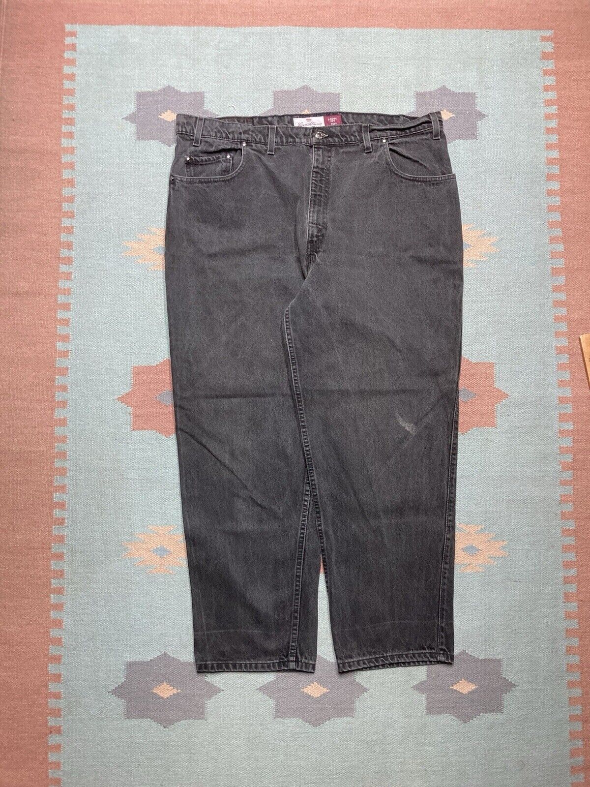 Levi's × Vintage VTG Levi’s 545 jeans loose baggy wide leg skater black 42x30 Size US 42 / EU 58 - 5 Thumbnail