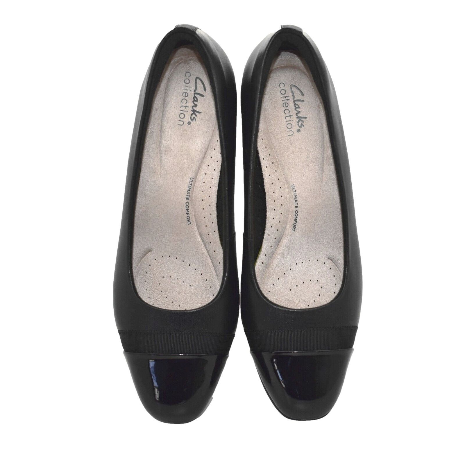 Clarks NEW CLARKS Juliet Monte Black Leather Patent Pump Shoes 10M Size US 10 / IT 40 - 3 Thumbnail