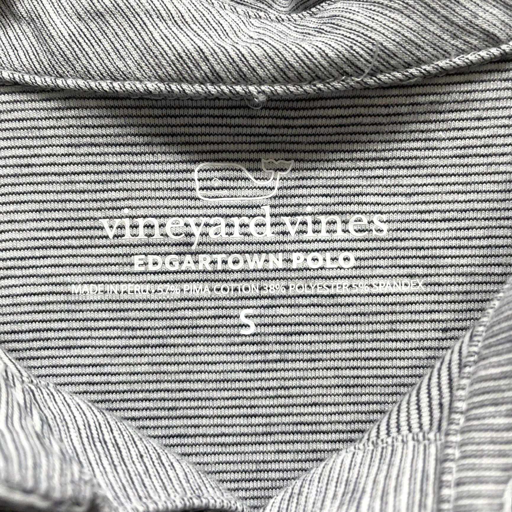 Vineyard Vines Vineyard Vines Edgartown Polo Mens S Shirt Striped Polo Gray Cotton Blend Shirt Size US S / EU 44-46 / 1 - 4 Thumbnail