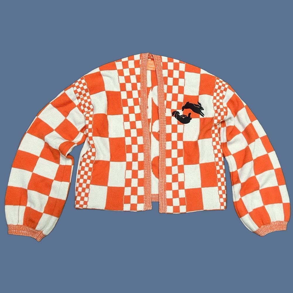 Vintage VINTAGE Harry Styles Hidden Angels Bunny Love On Tour Orange Checkered Cardigan S Womens Cardigan Size S Orange Bunny Love On Tour Cardigan Shirts? Size S / US 4 / IT 40 - 1 Thumbnail
