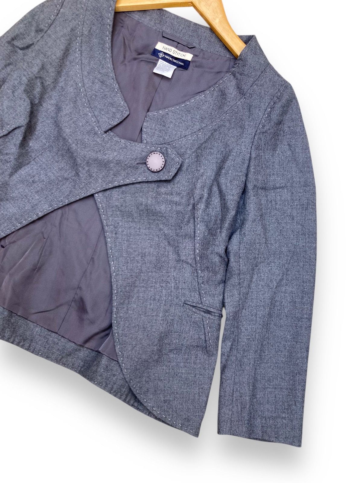 Issey Miyake Rare! NAOKI TAKIZAWA Avant-Garde Asymmetric Blazer Size M / US 6-8 / IT 42-44 - 3 Thumbnail