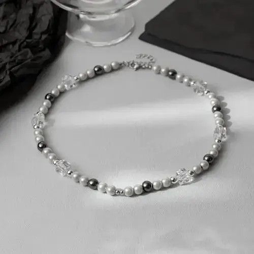 Jewelry Reflective Bead Splice Collar Neck Choker Chain Size ONE SIZE - 4 Thumbnail