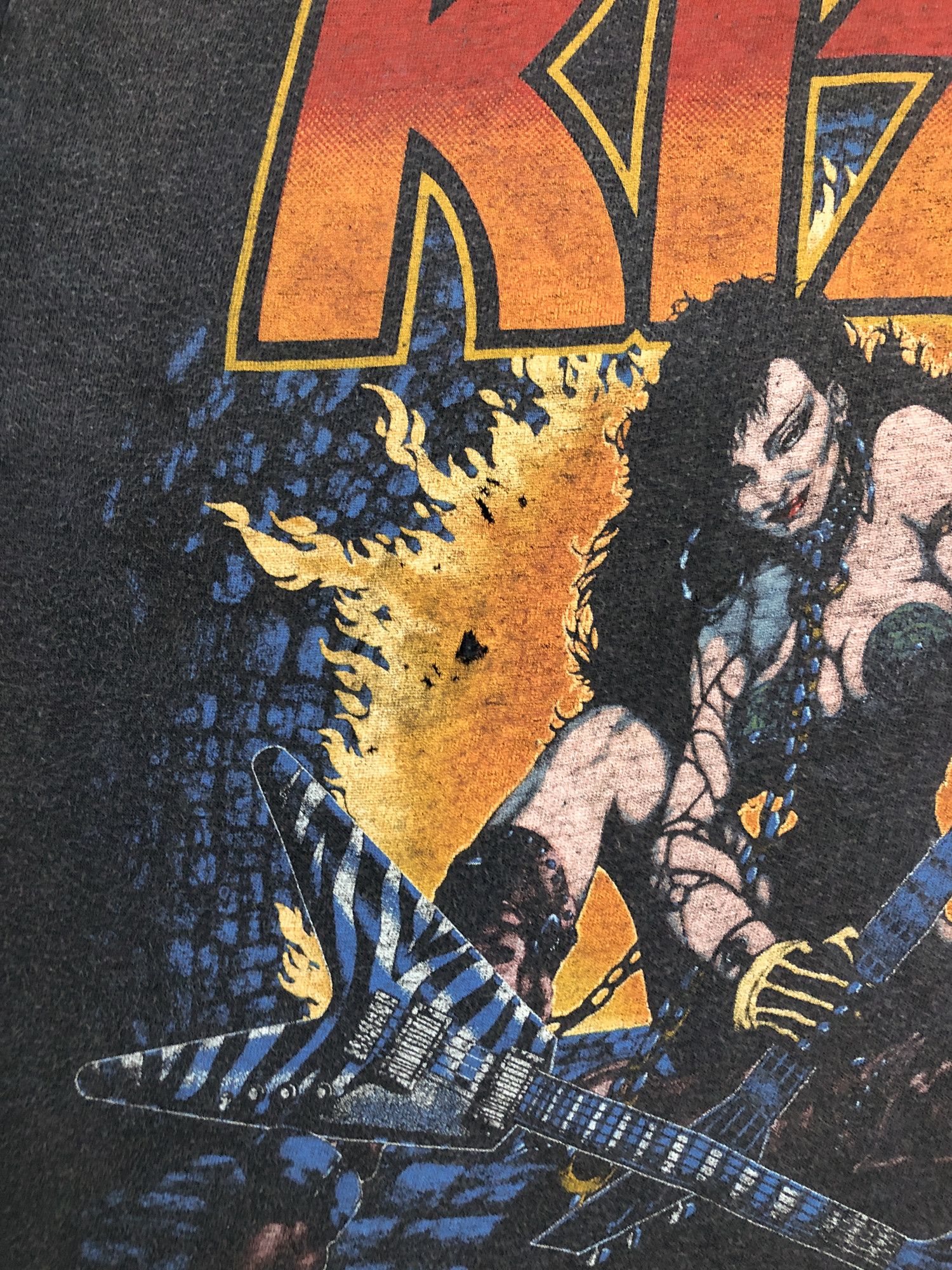 KISS × Vintage 1985 Single Stitch Sun Faded 'Kiss' World Tour T-Shirt Size US XL / EU 56 / 4 - 9 Thumbnail