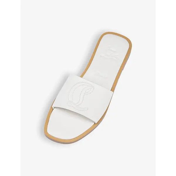 Christian Louboutin oc11z0525 C1 Mule Flat Nappa in White Size US 7.5 / IT 37.5 - 3 Thumbnail