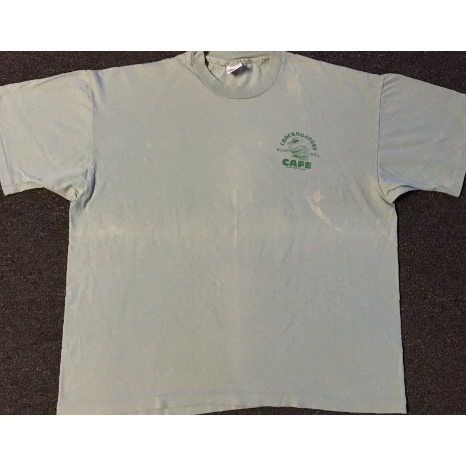 Vintage VINTAGE 90s Roadkill Cafe Florida Faded Distressed Shirt 2XL Green Graphic Tee Men Size US XXL / EU 58 / 5 - 2 Thumbnail