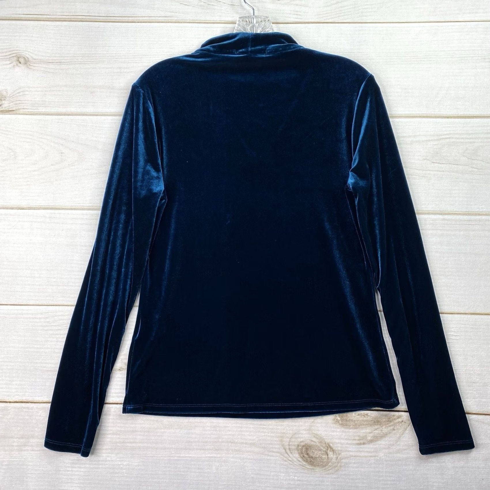 Vintage Tahari Velvet Blouse Womens S Green Long Sleeve Keyhole Mock Neck Casual Classic Vintage: No Size S / US 4 / IT 40 - 8 Thumbnail