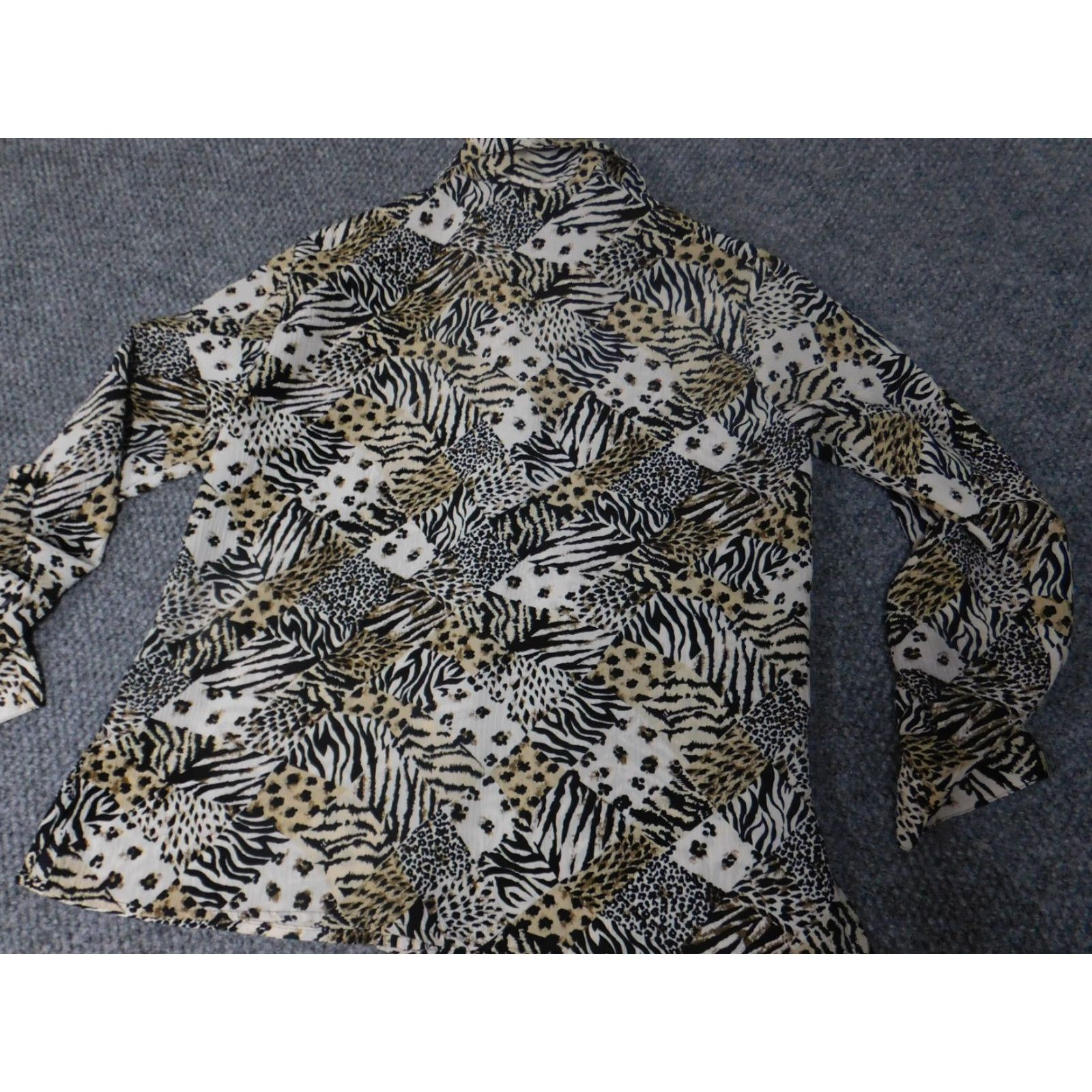 Vintage Notations Womens Blouse Button Down Large Brown Nature Size L / US 10 / IT 46 - 7 Thumbnail
