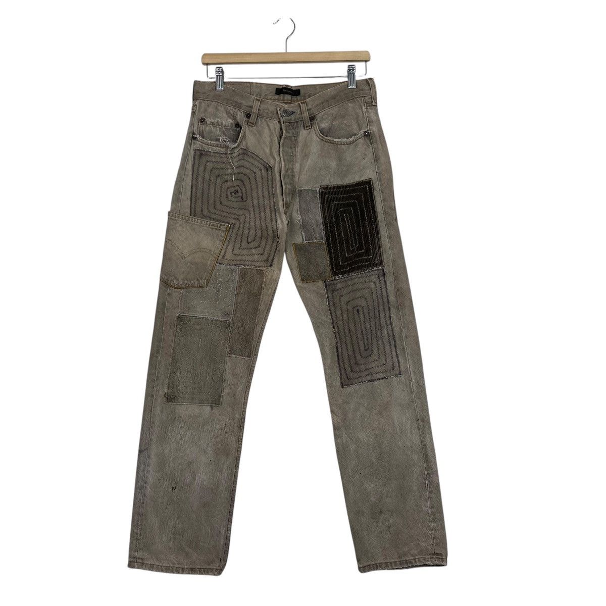 Levi's Vintage Levis X Famouz Sashiko Patchwork Workwear Denim Jean Size US 30 / EU 46 - 1 Thumbnail