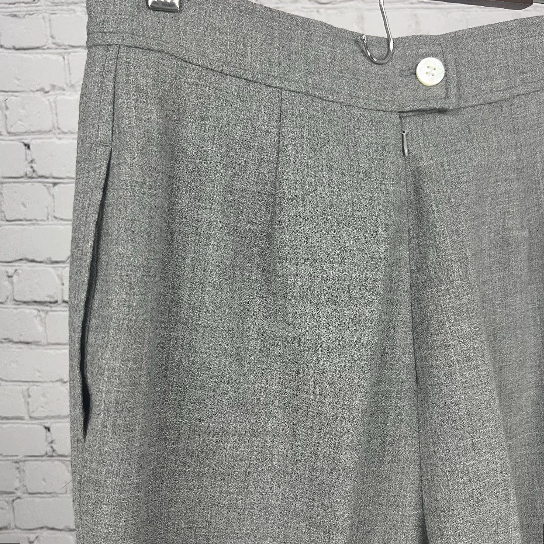 Vintage VINTAGE JH Collectibles Dress Pants Gray Wool Pleated Lined High Waisted 12 28X31 Women Size 34" / US 12 / IT 48 - 6 Thumbnail