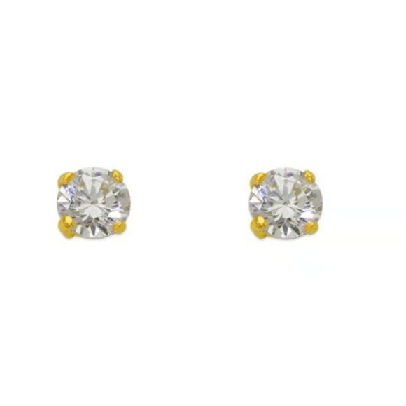 Handmade 3mm Lab Grown Diamonds 14K Gold Earring Studs Size ONE SIZE - 2 Thumbnail