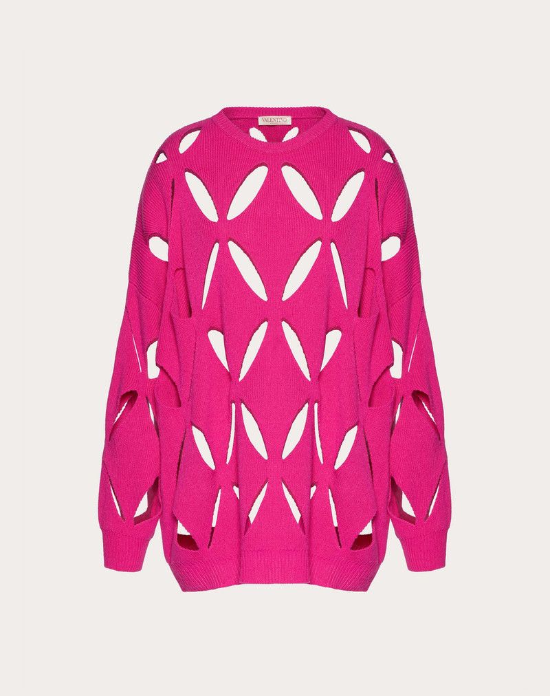 Valentino o1y0326 Crewneck Sweater in Fuchsia Size S / US 4 / IT 40 - 1 Thumbnail