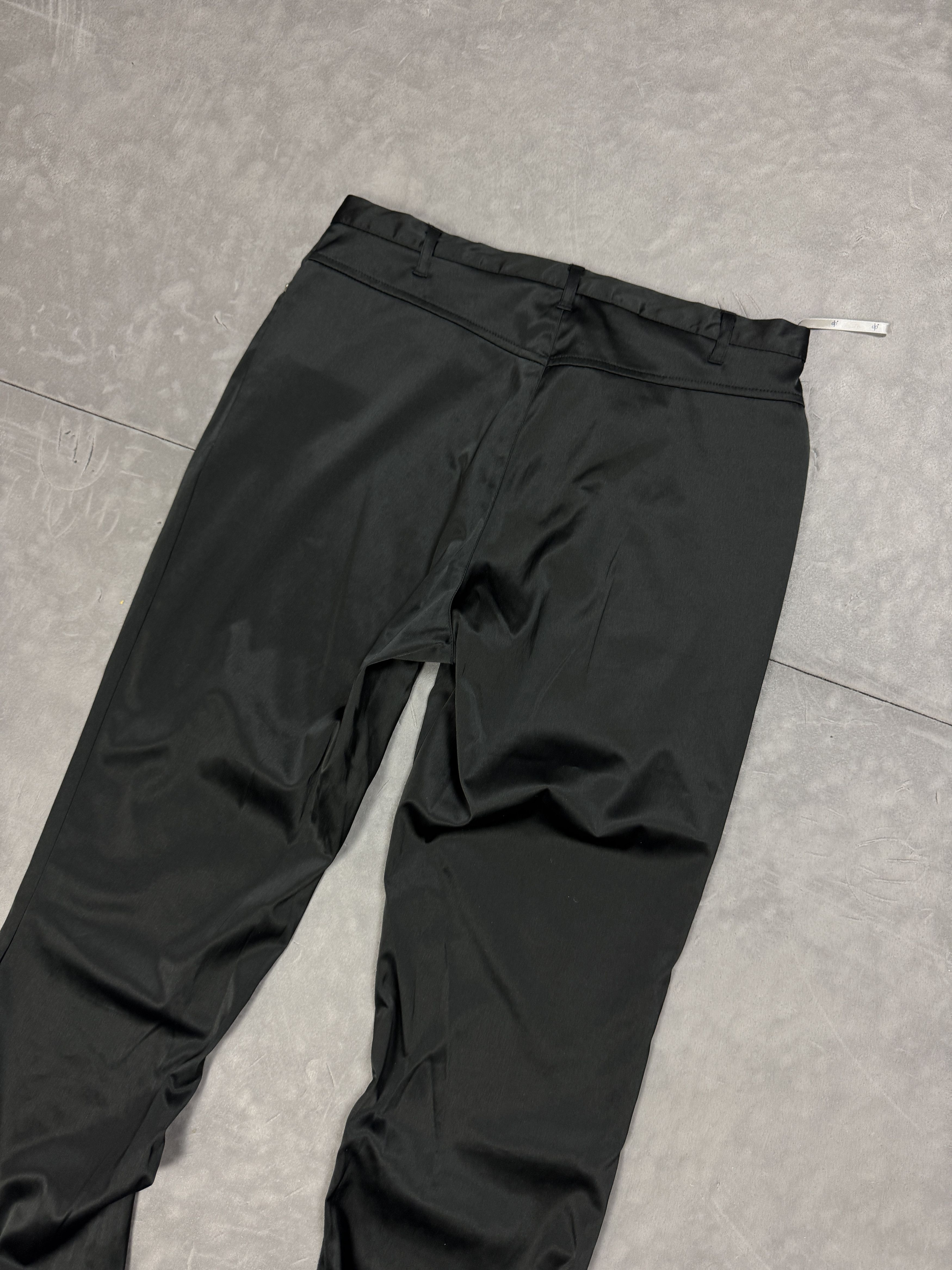 Vintage Dorothy Perkins Black Satin Loose Fit Pants Y2K (S) 90s 80s Size 30" / US 8 / IT 44 - 6 Thumbnail