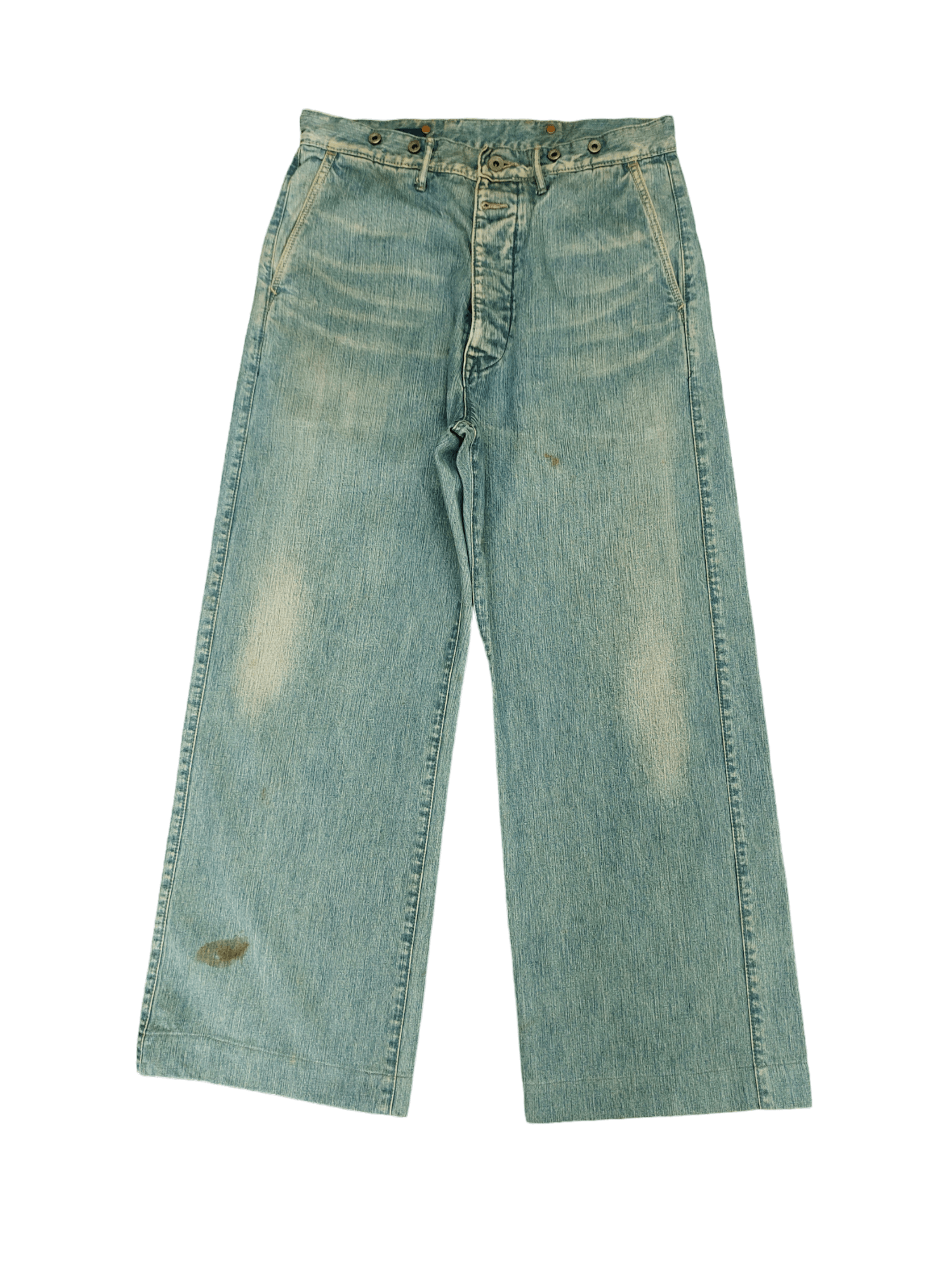Pre-owned Kapital Hand Made By Zipang Island Rusty Wide Loose Denim In Multicolor