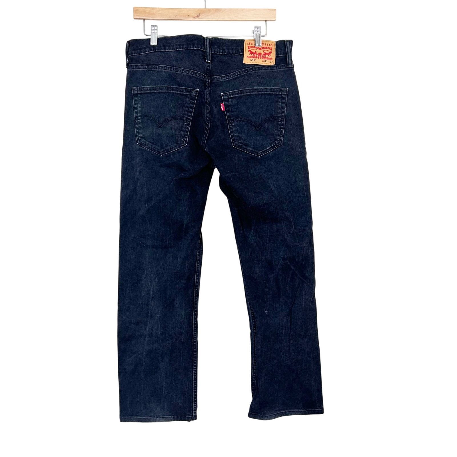 Levi's Levis 559 Black Jeans Sz 33x32 Size US 33 - 3 Thumbnail