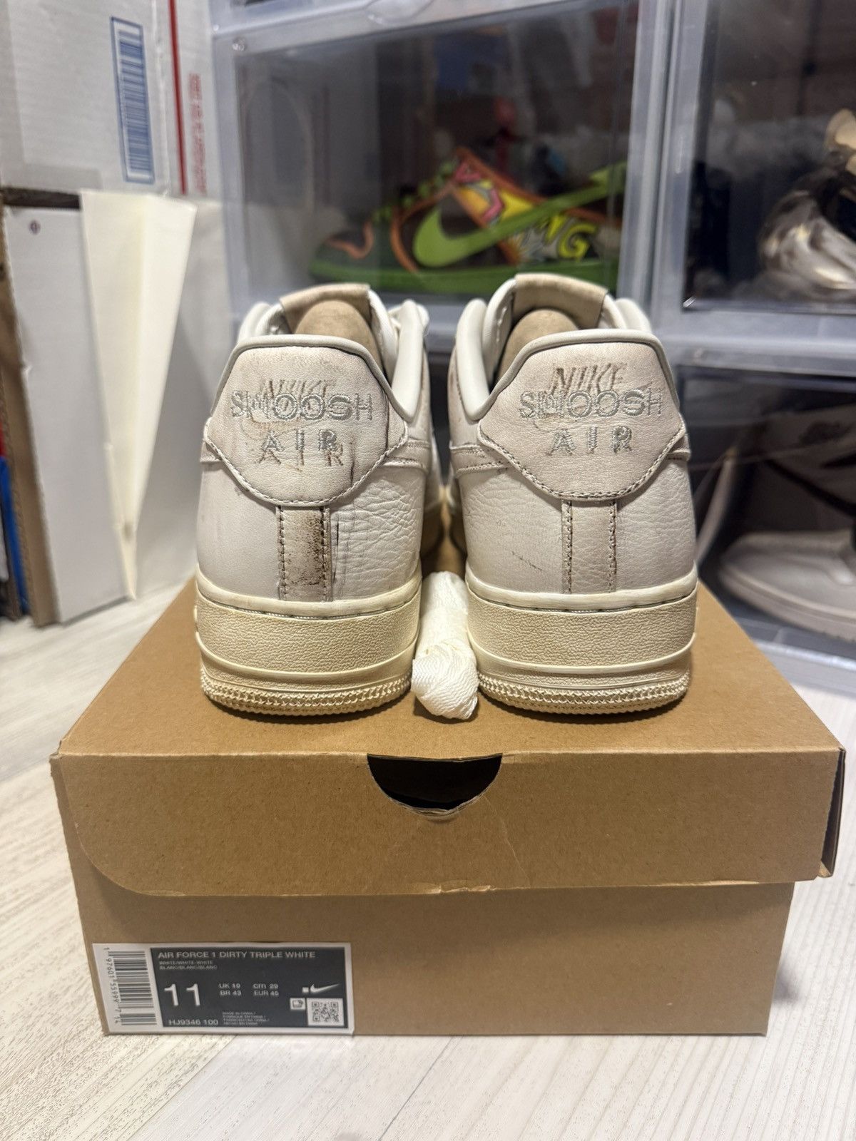Nike Nike Air Force 1 Low .SWOOSH Dirty Triple White Size US 11 / EU 44 - 5 Thumbnail