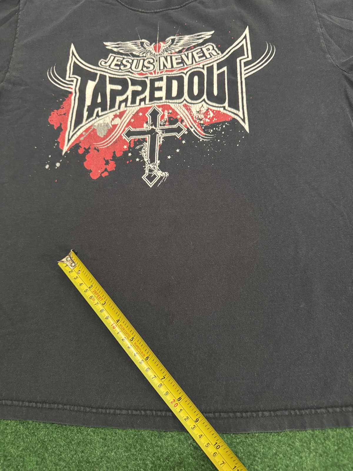 Fruit Of The Loom Jesus Never Tapped Out Tapout Y2K Grunge Large MMA T Shirt Size US L / EU 52-54 / 3 - 7 Thumbnail