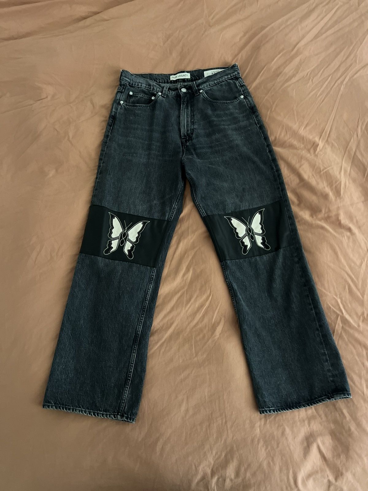 Our Legacy Our Legacy - third cut denim jeans - butterfly print Size US 31 - 1 Thumbnail