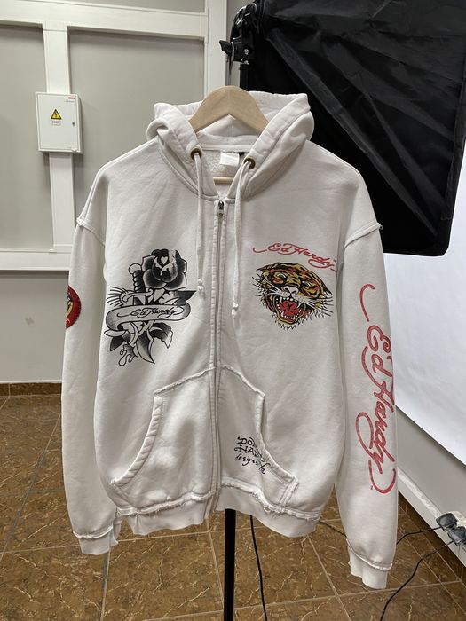 Christian Audigier 🇺🇸 Vintage 90s Ed Hardy Zip Up Hoodie rare retro ...