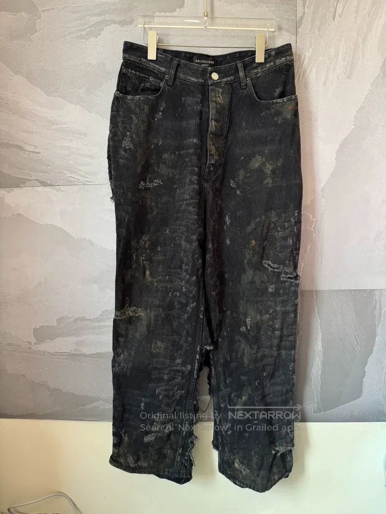 Balenciaga Balenciaga size XS Solid Color Aged Destroyed Straight Jea Size US 27 - 1 Thumbnail
