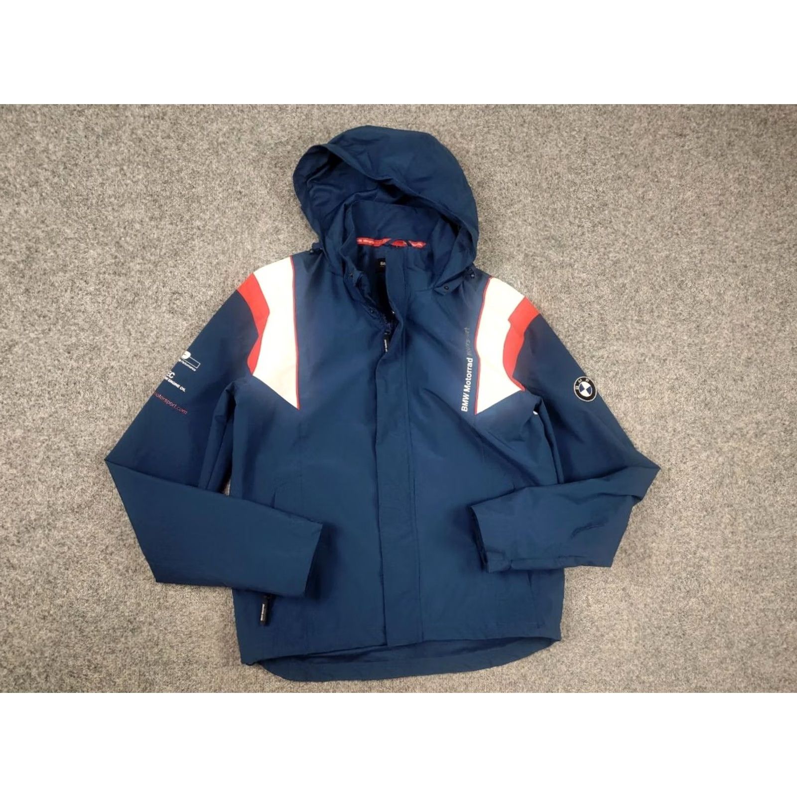 BMW BMW Motorrad Motorsport Racing Blue Logo Hooded Jacket Team Track Windbreaker Mens S Blue Logo Racing Size US S / EU 44-46 / 1 - 3 Thumbnail