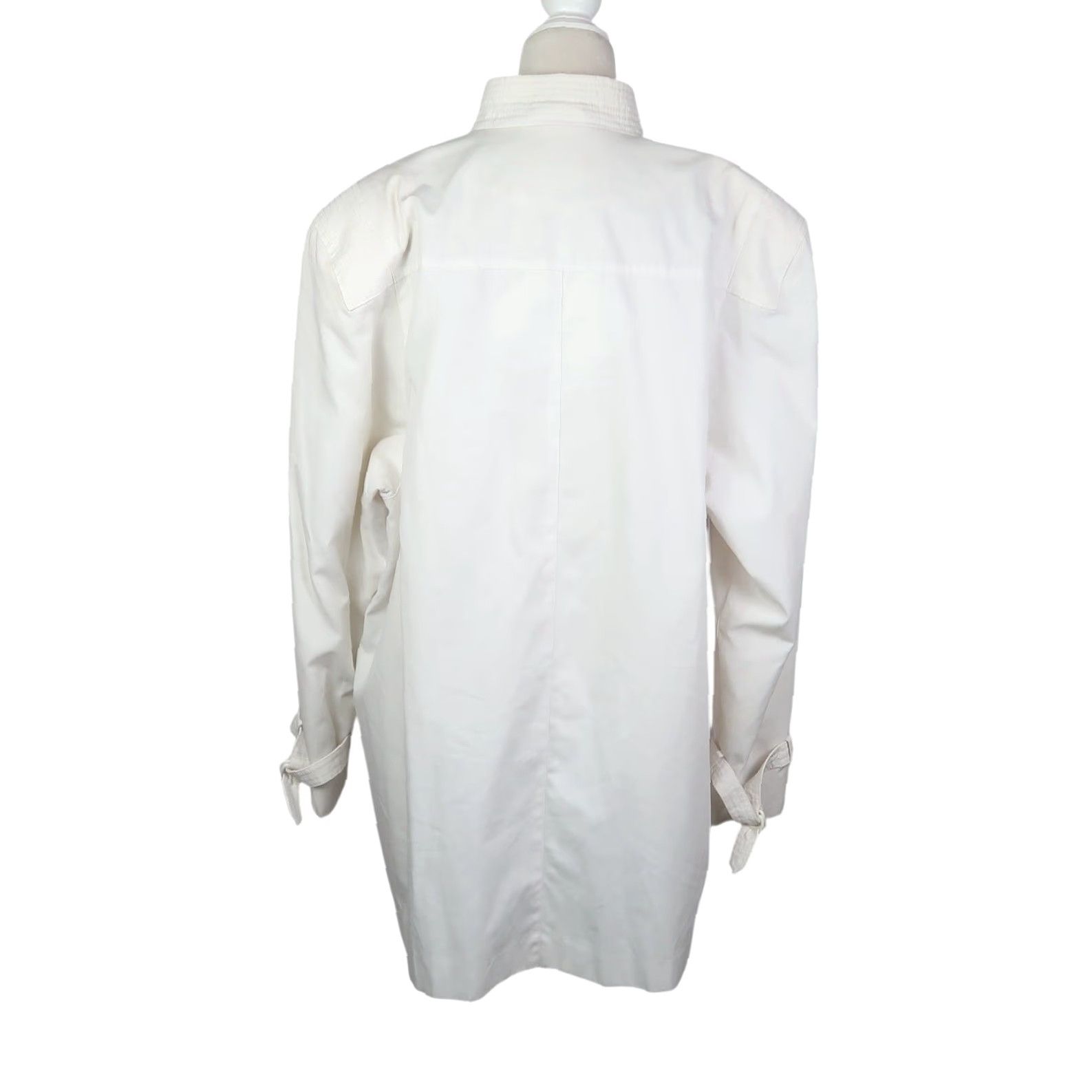 Vintage VINTAGE Fleet Street White Button Front Jacket 16 Plus Women Cotton Basic Jacket Mid-Length Long Sleeve 90s Spring Casual Solid 80s 90s Mens Girls Size XXL / US 16-18 / IT 52-54 - 4 Thumbnail