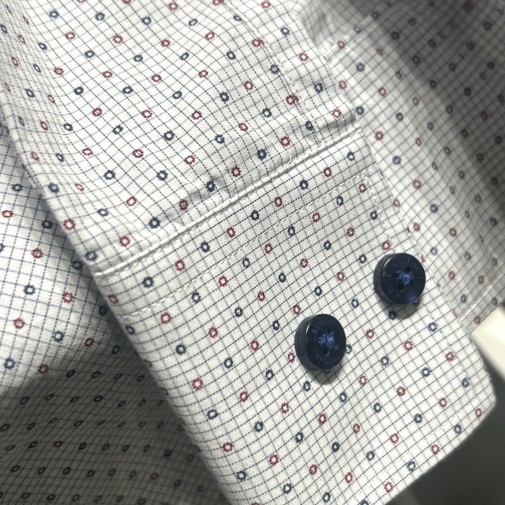 Christian Lacroix Christian Lacroix Dress Shirt Geometric Button Up Long Sleeve Paisley Blue 100% Cotton Regular L Men’s Size 16.5 Neck 14.5 48DW25 Size 42R - 7 Thumbnail