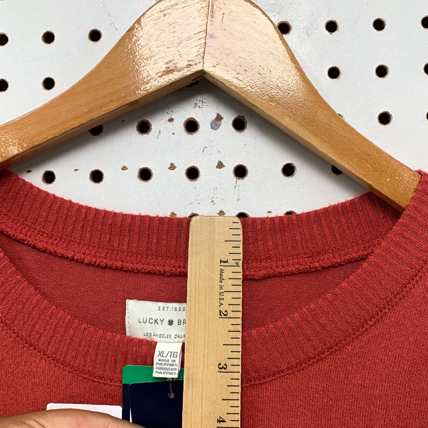 Lucky Brand VINTAGE Lucky Brand Sweater Pullover Women’s XL Long Sleeve Crew Neck Red Orange Casual Knit Fall Winter Spring Size XL / US 12-14 / IT 48-50 - 6 Thumbnail