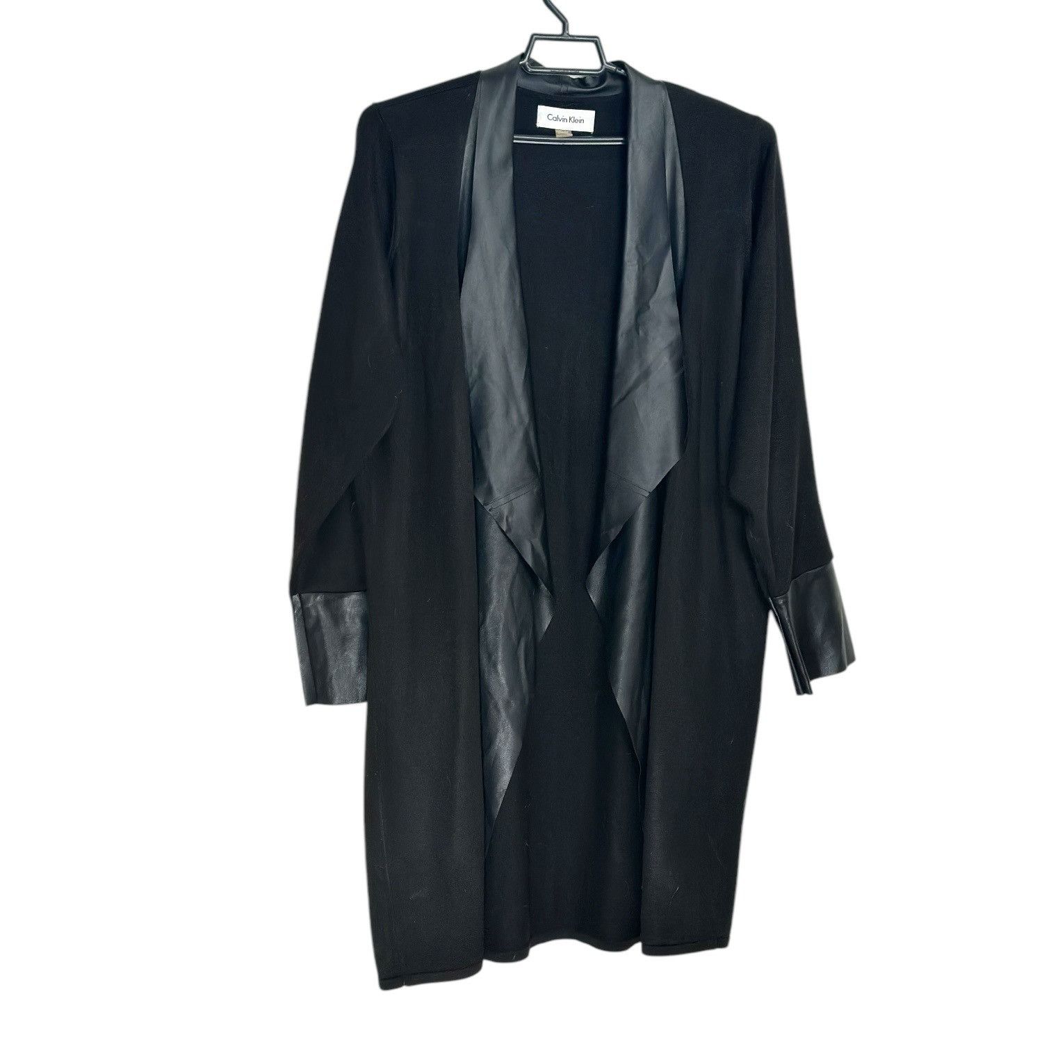 Calvin Klein Calvin Klein Womens Black Open-Front Cardigan Jacket With Fa Size XXL / US 16-18 / IT 52-54 - 7 Thumbnail