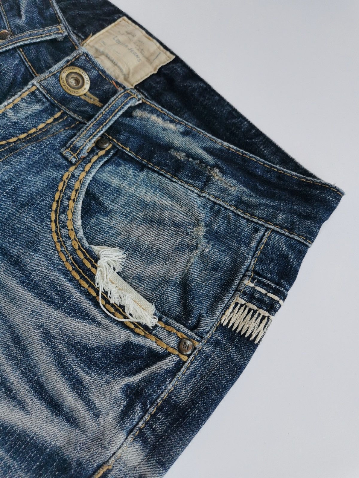 Kapital Lolita Faded Structure Distressed Denim Jeans Size US 31 - 6 Thumbnail