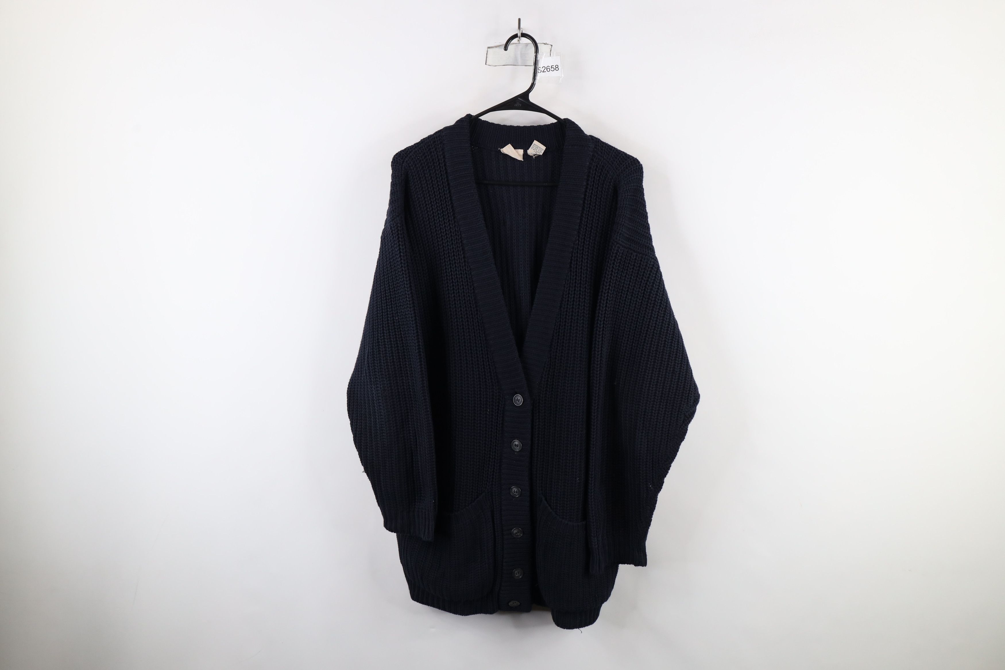 Vintage Vintage 90s Streetwear Fit Ribbed Knit Cardigan Sweater Size M / US 6-8 / IT 42-44 - 1 Thumbnail