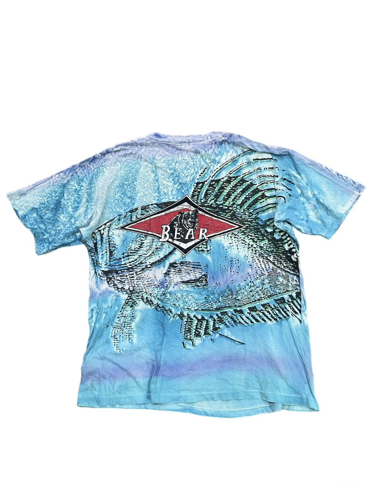 Band Tees Vintage 90’s Bear x Fish Overprint Tie Dye T Shirt Size US XL / EU 56 / 4 - 1 Thumbnail