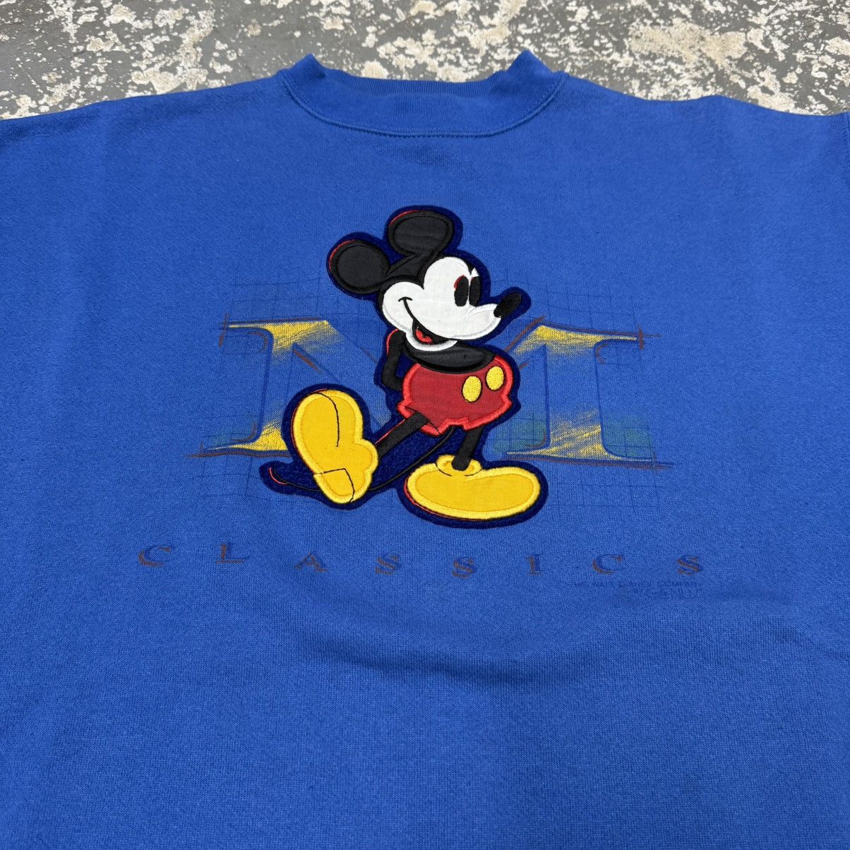 Disney Vintage Disney Mickey Mouse Blue Crewneck Sweatshirt 90s Size US XL / EU 56 / 4 - 4 Thumbnail