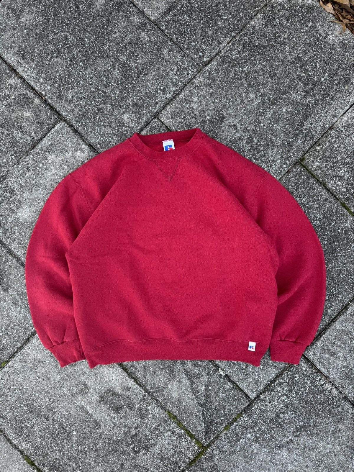 Russell Athletic × Vintage Vintage Russell Athletics Made in U.S.A Faded Red Crewneck Size US L / EU 52-54 / 3 - 1 Thumbnail