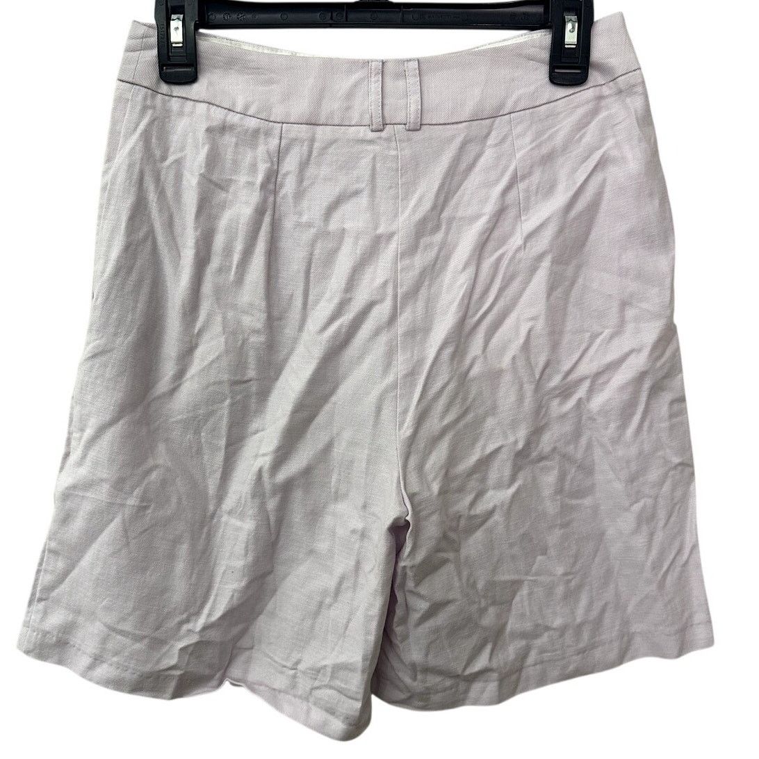 Topshop Topshop Women's Light Purple Linen Blend High Rise Shorts 4 Size 27" / US 4 / IT 40 - 5 Thumbnail