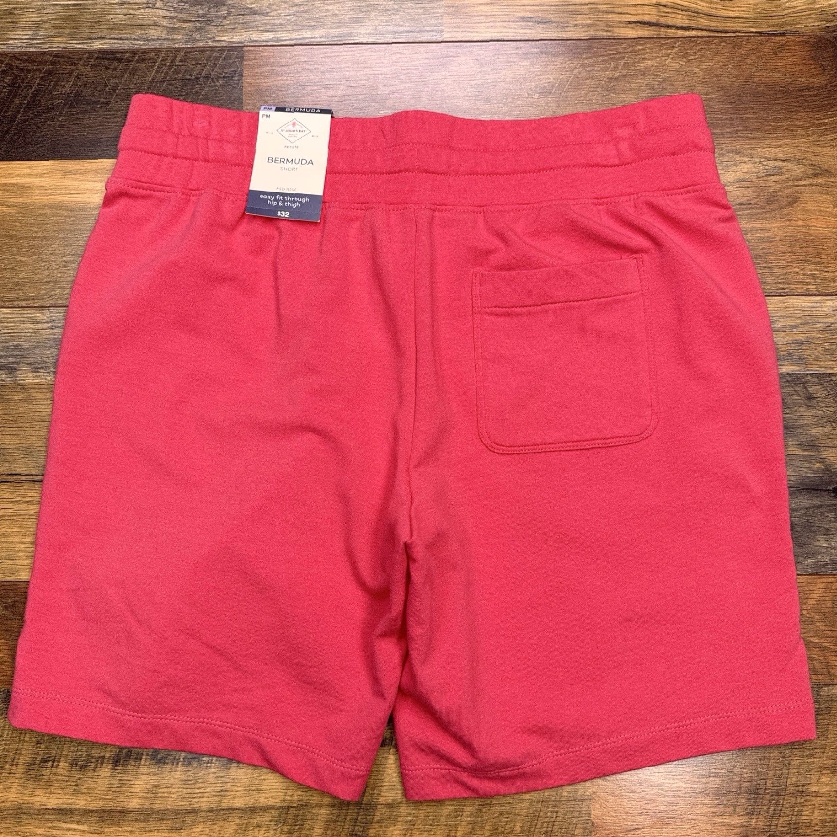 Vintage St. John's Bay Bermuda Shorts Womens Medium Petite Red Mid Rise Stretch New Size 32" / US 10 / IT 46 - 2 Thumbnail