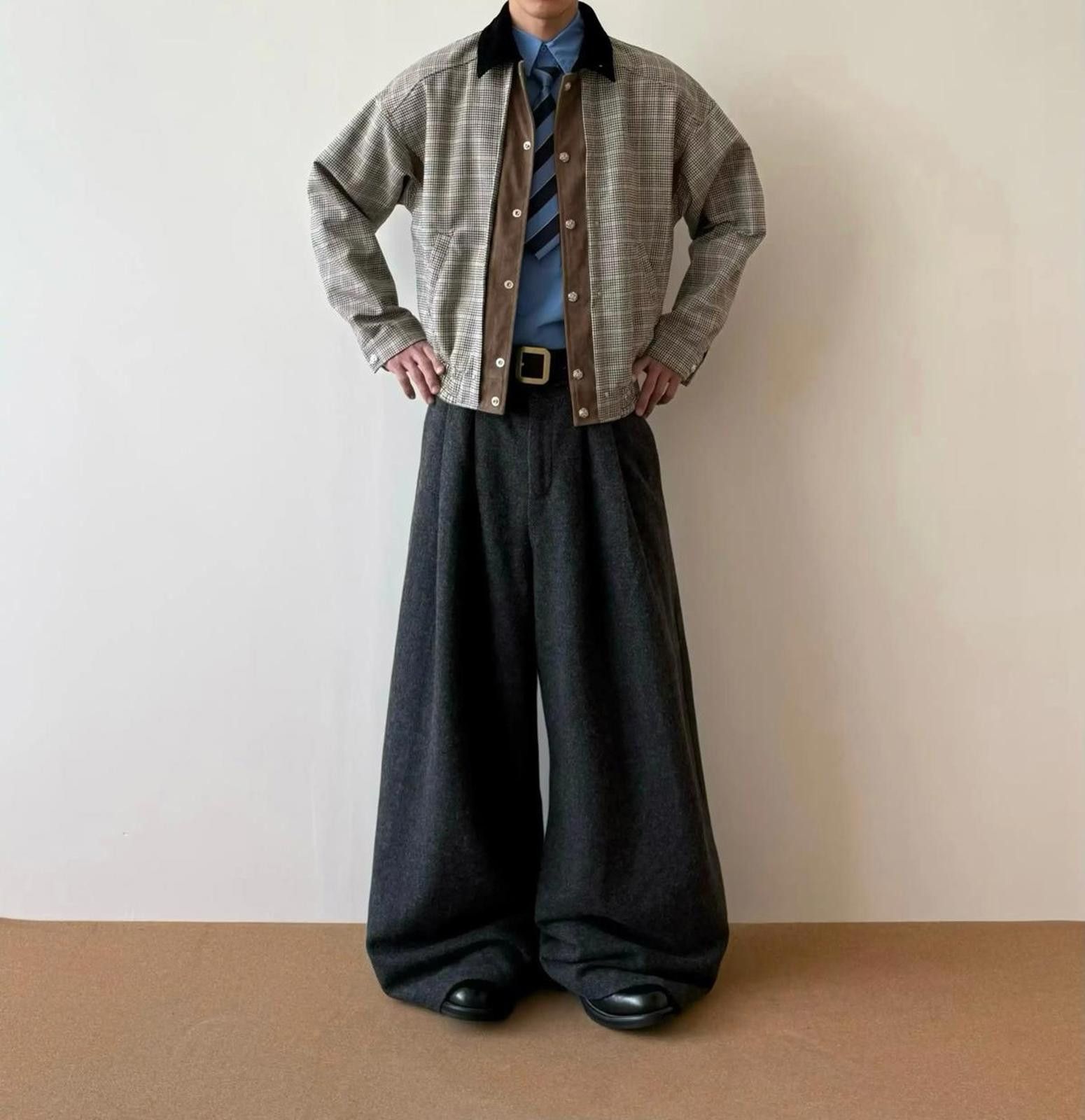Vintage Flannel Vintage Style Button Jacket with Black Collar Size US M / EU 48-50 / 2 - 3 Thumbnail