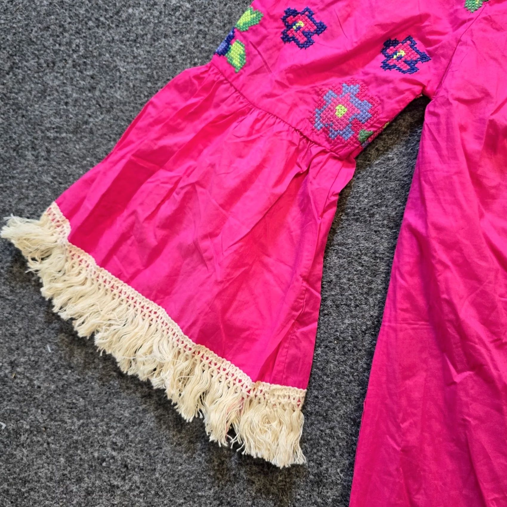 Pinko Velzera Dress Women Size Small Pink Embroidered Fringe Off Shoulder Beach Casual - Womens Fashion Size S / US 4 / IT 40 - 4 Thumbnail