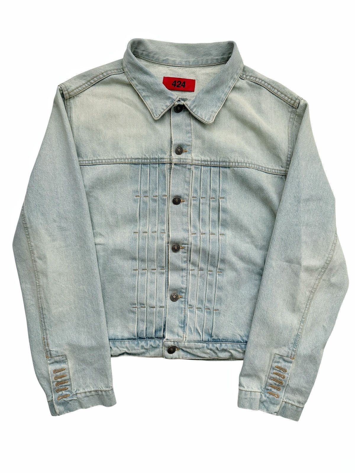 424 Pleated Denim Trucker Jacket Size US S / EU 44-46 / 1 - 1 Thumbnail