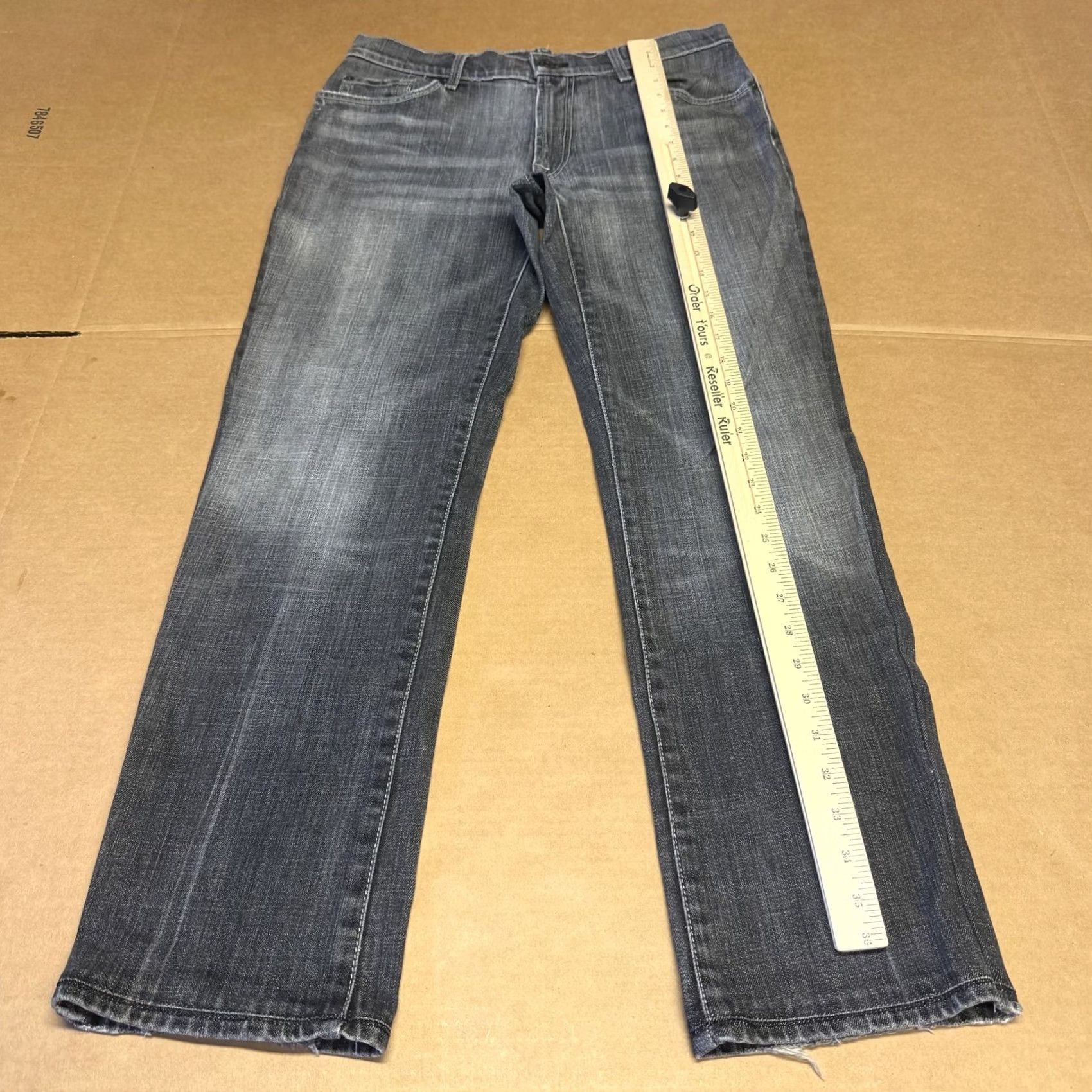 7 For All Mankind 7 For All Mankind Jeans Mens 32x29 Gray Medium Wash Straight Fit Stretch Denim Size US 32 / EU 48 - 4 Thumbnail