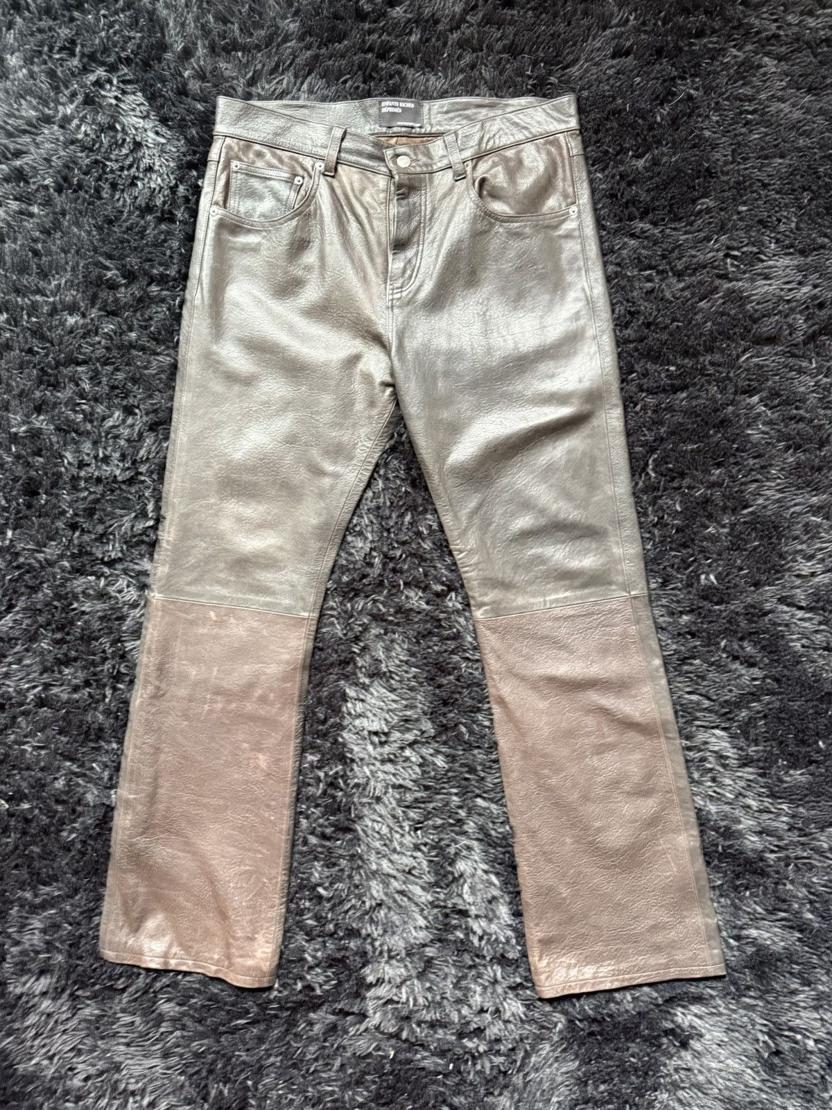 Enfants Riches Deprimes Lambskin Leather Flared Pants Spring 2023 Size US 34 / EU 50 - 1 Thumbnail