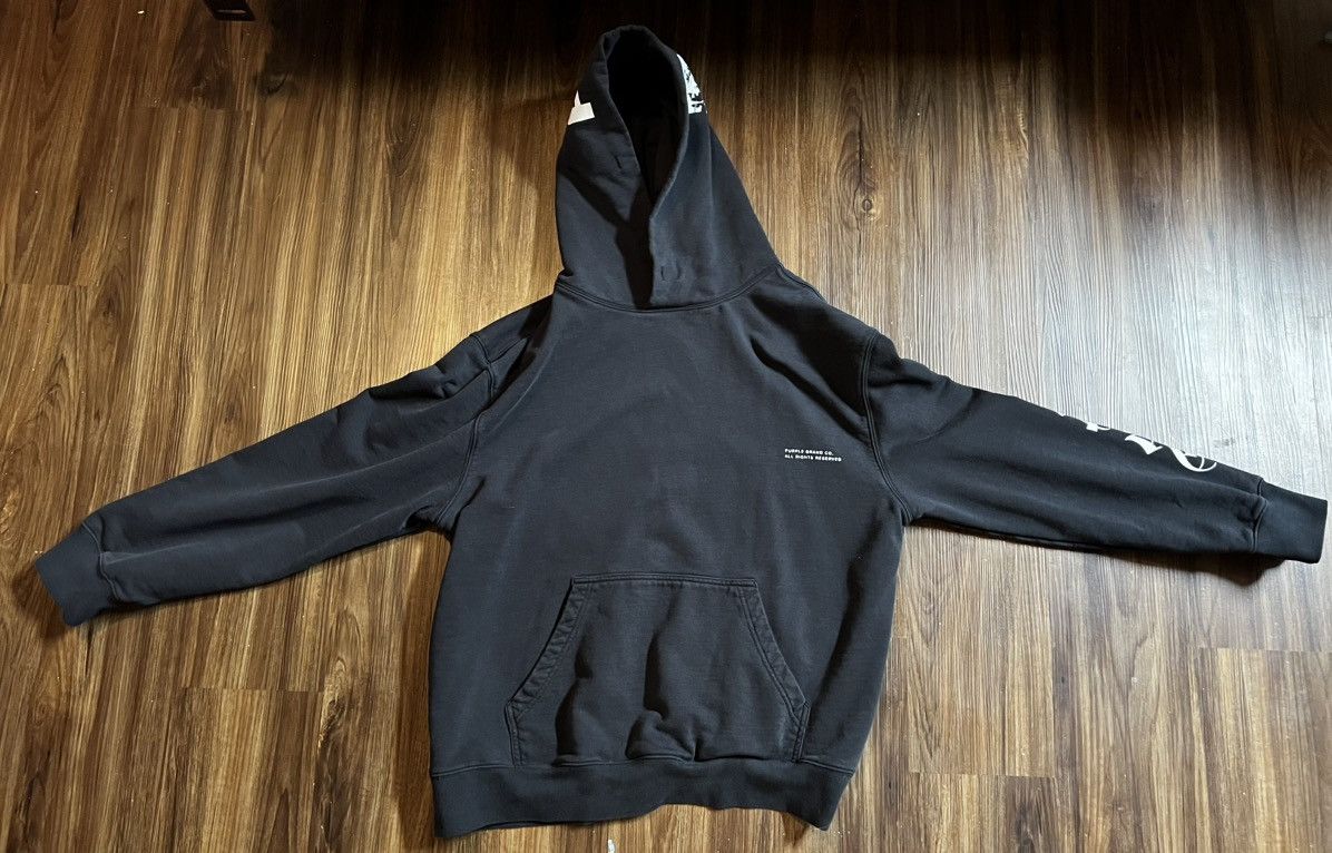 image of Purple Brand Hoodie in Black, Men's (Size 2XL)